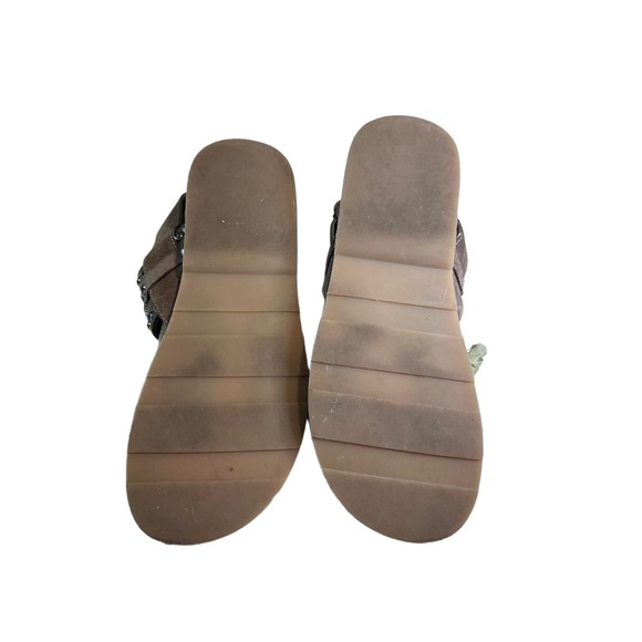 Barbara Barbieri Two Strap Rhinestones Flat Sandals US 7 Made in Italy - Picture 4 of 9